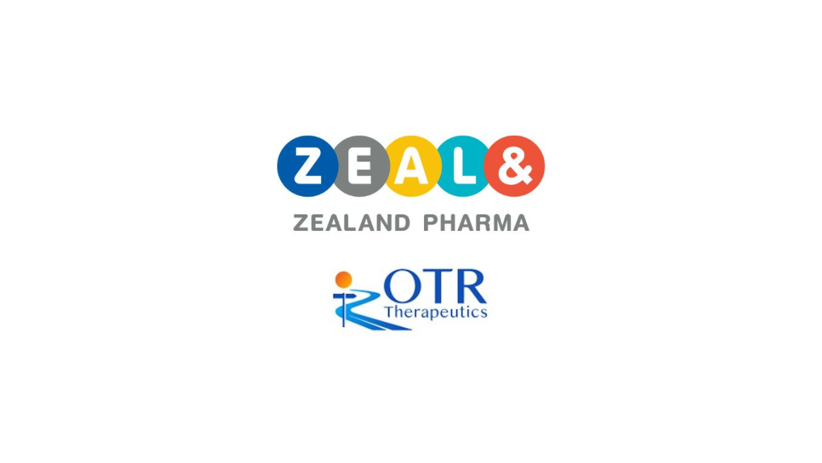Zealand Pharma and OTR Therapeutics logos displayed for metabolic drug partnership