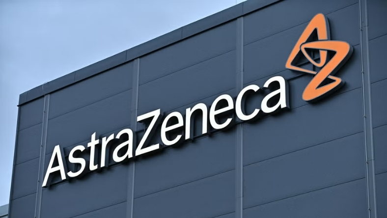AstraZeneca logo on pharmaceutical company headquarters